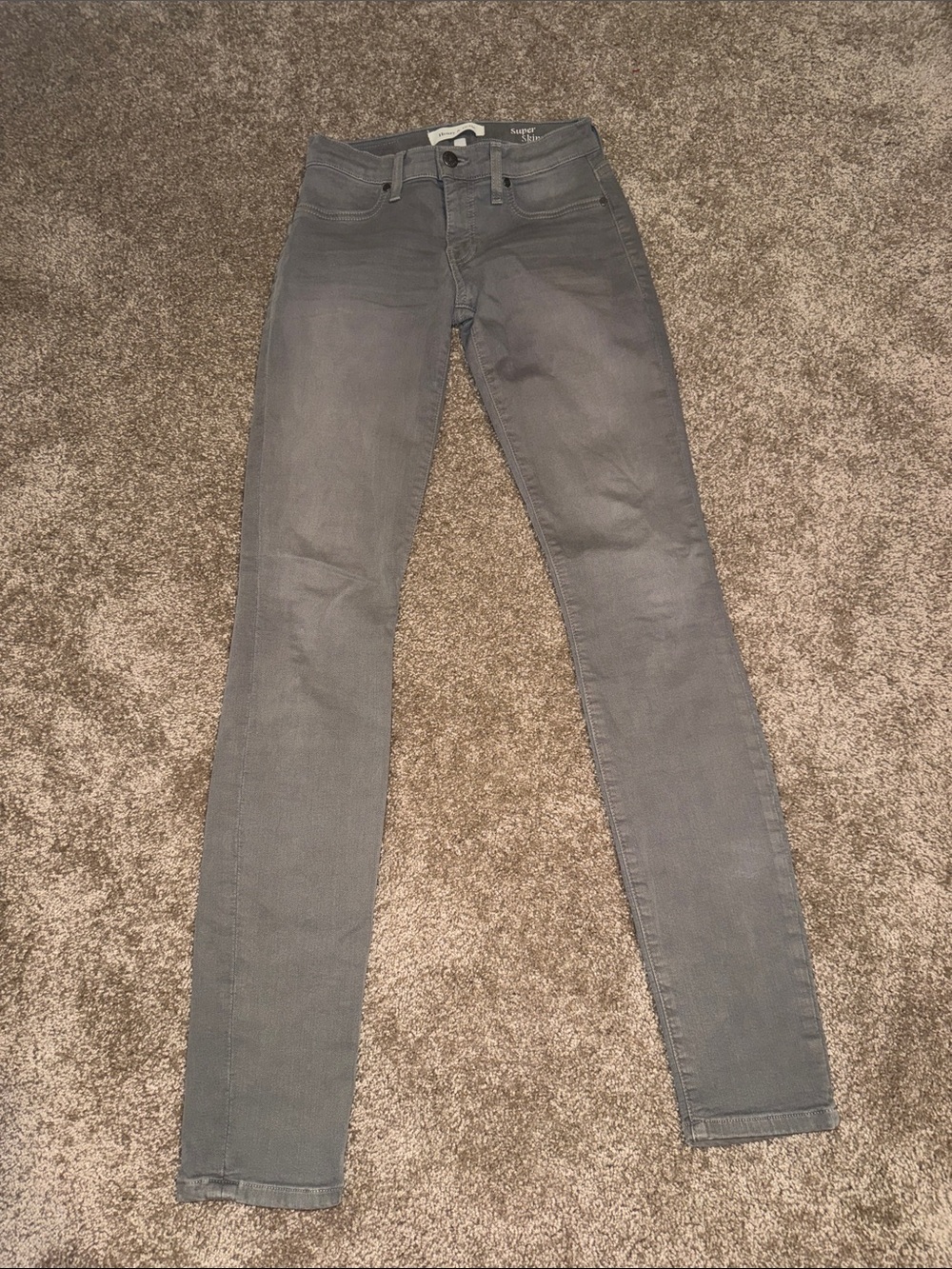 Henry & Belle Super Skinny Denim Jeans Stretch Gypsum Gray Size 24. B12